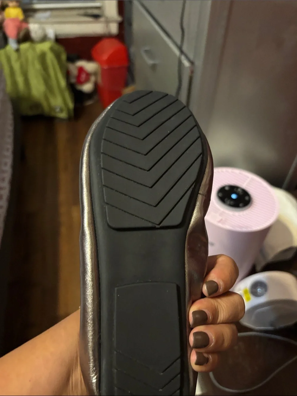 me too Metallic Black Ballet Flats - Women